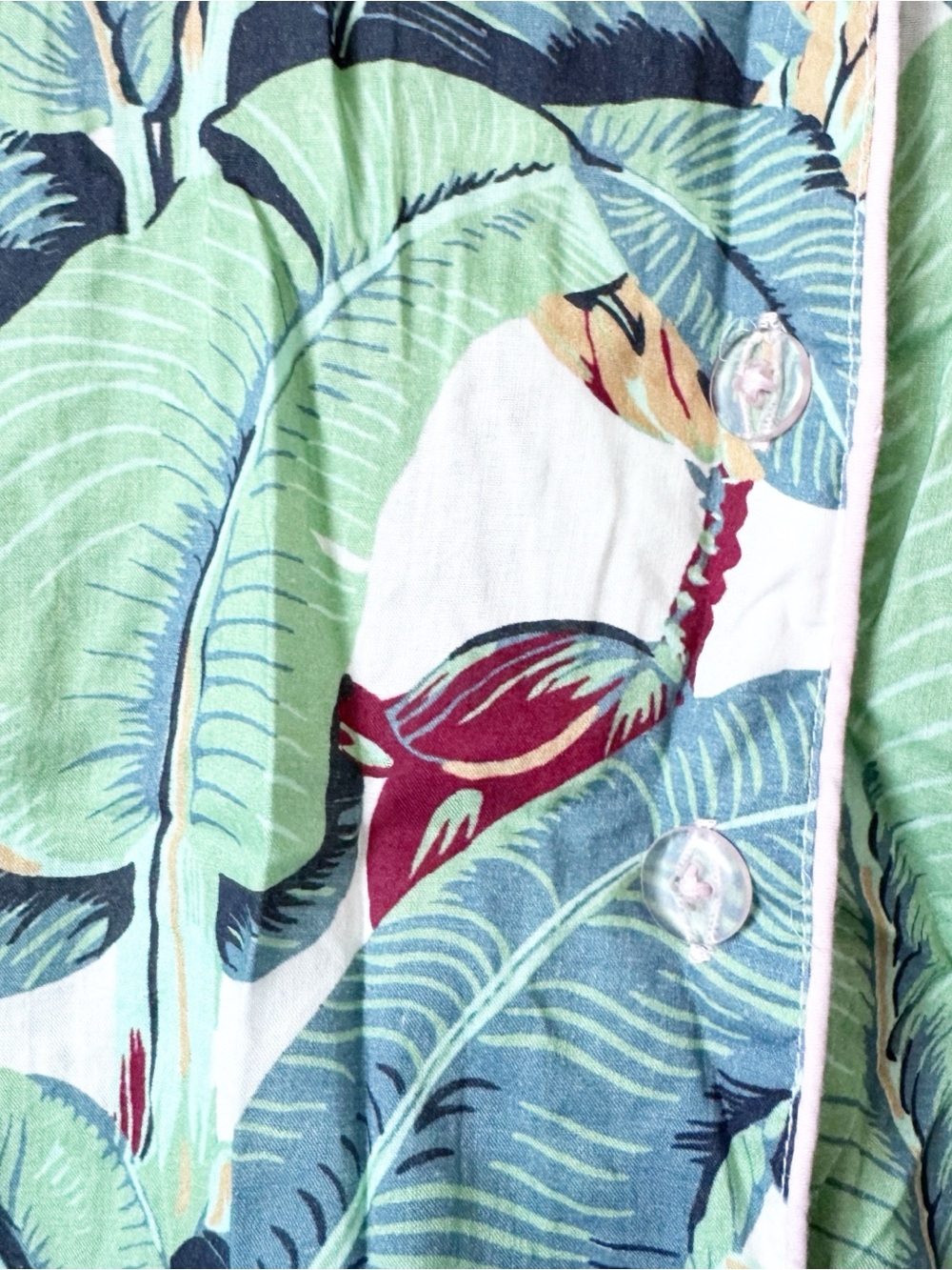 Sant and Abel Martinique Banana Leaf Long Sleeve Pajama Top - Picture 5 of 10